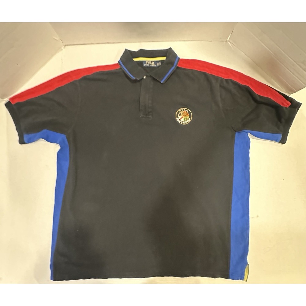 Polo Ralph Lauren Polo Shirt "Cookie Crest" Black Red Blue Men's Size 2XLT